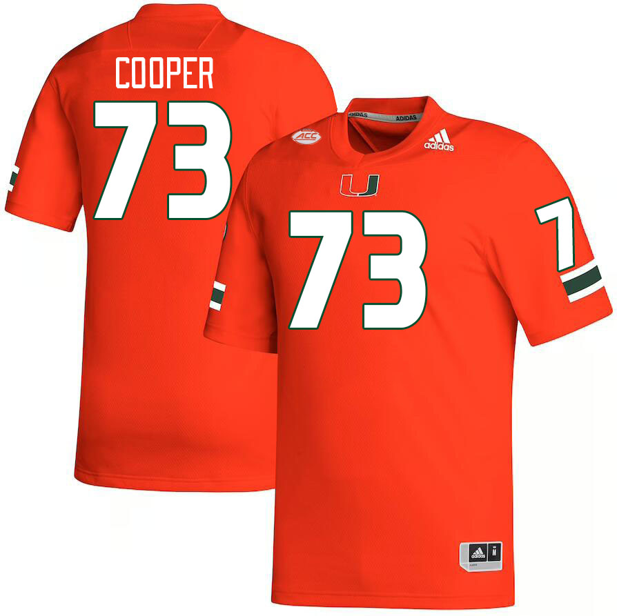 Men #73 Anez Cooper Miami Hurricanes College Football Jerseys Stitched-Orange